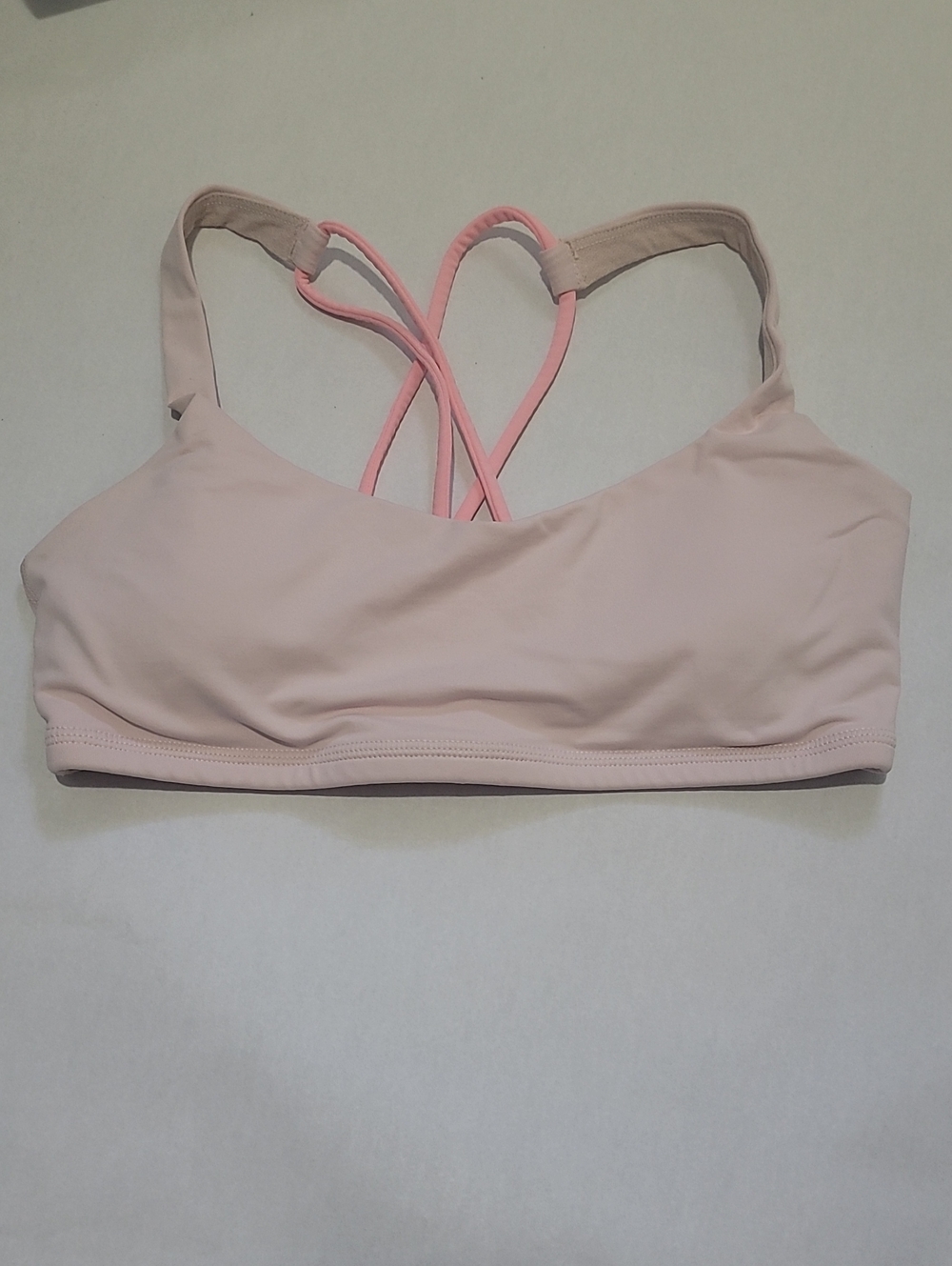 2/ $25🍋 lululemon athletica Light Blush Sports Bra with Pink Crisscross Straps